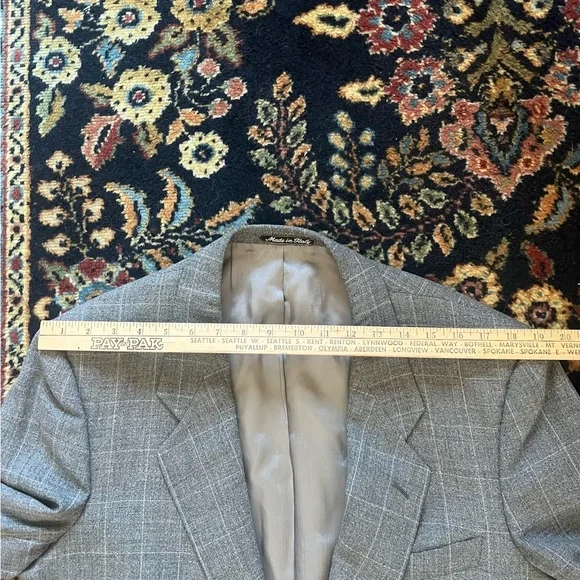 MANI by Giorgio Armani Gray Checkered Men's Blazer Suit Jacket sz 42